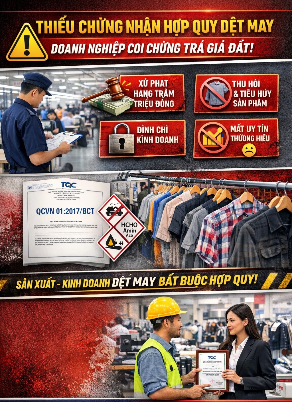 Thiếu Hợp Quy Dệt May – Doanh Nghiệp Thời Trang Đối Mặt Rủi Ro Cao Khi Bị Kiểm Tra Xử Phạt Hàng Trăm Triệu Đồng