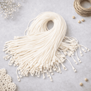 Dây Treo Nhãn Mác Bằng Chỉ Dù Đầu Tròn Màu Be 19cm