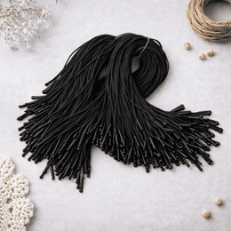 Dây Treo Nhãn Mác Bằng Chỉ Dù Đầu Tròn Màu Đen Sz 20cm