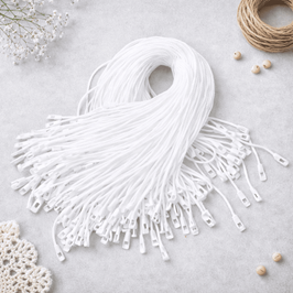 Dây Treo Nhãn Mác Bằng Chỉ Dù Đầu Tròn Màu Trắng Sz 20cm