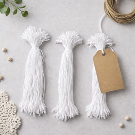 Dây Treo Nhãn Mác Cotton Màu Trắng Size Nhỏ